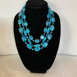 Sterling Silver blue stone necklace